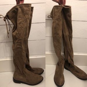 Knee high suede boots